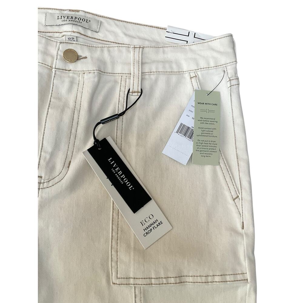 Liverpool Womens Hannah Crop Flare Utility Pants Size 12 NWT - Picture 4 of 11